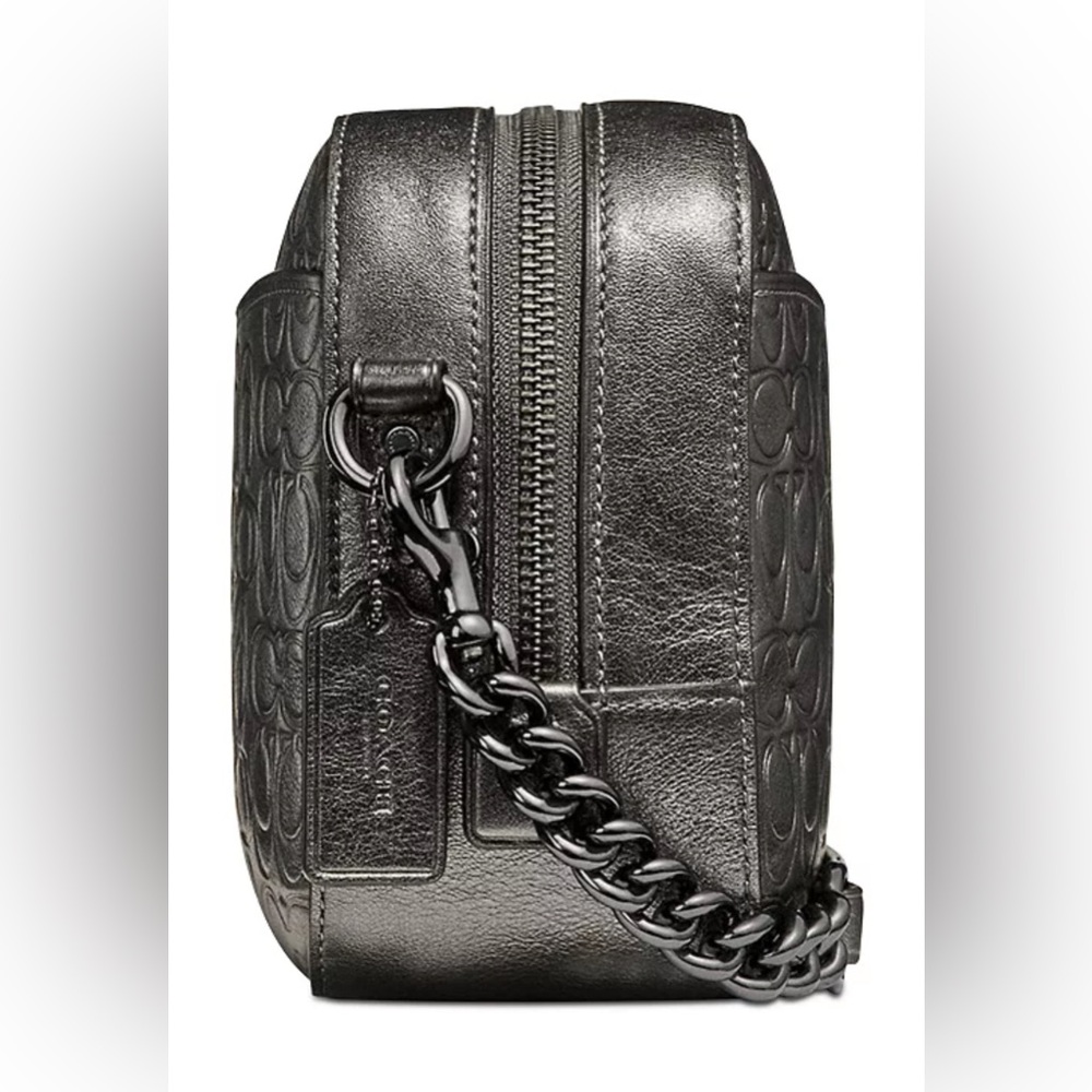 Coach Metallic Signature Embossed Leather Camera Bag - Picture 9 of 15